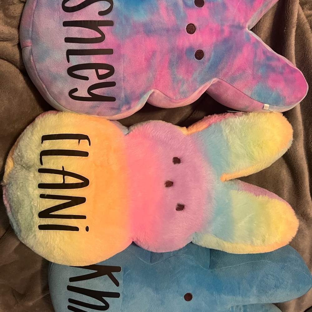 Colorful Plush Bunny Pillow Set
